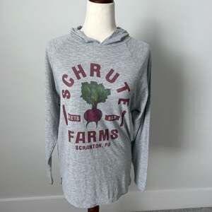 The Office Schrute Farms Gray Long Sleeve Lightweight Hoodie